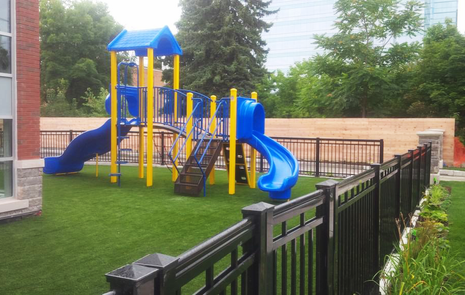 Fieldmasters Playground Turf installed outside daycare centre in Toronto